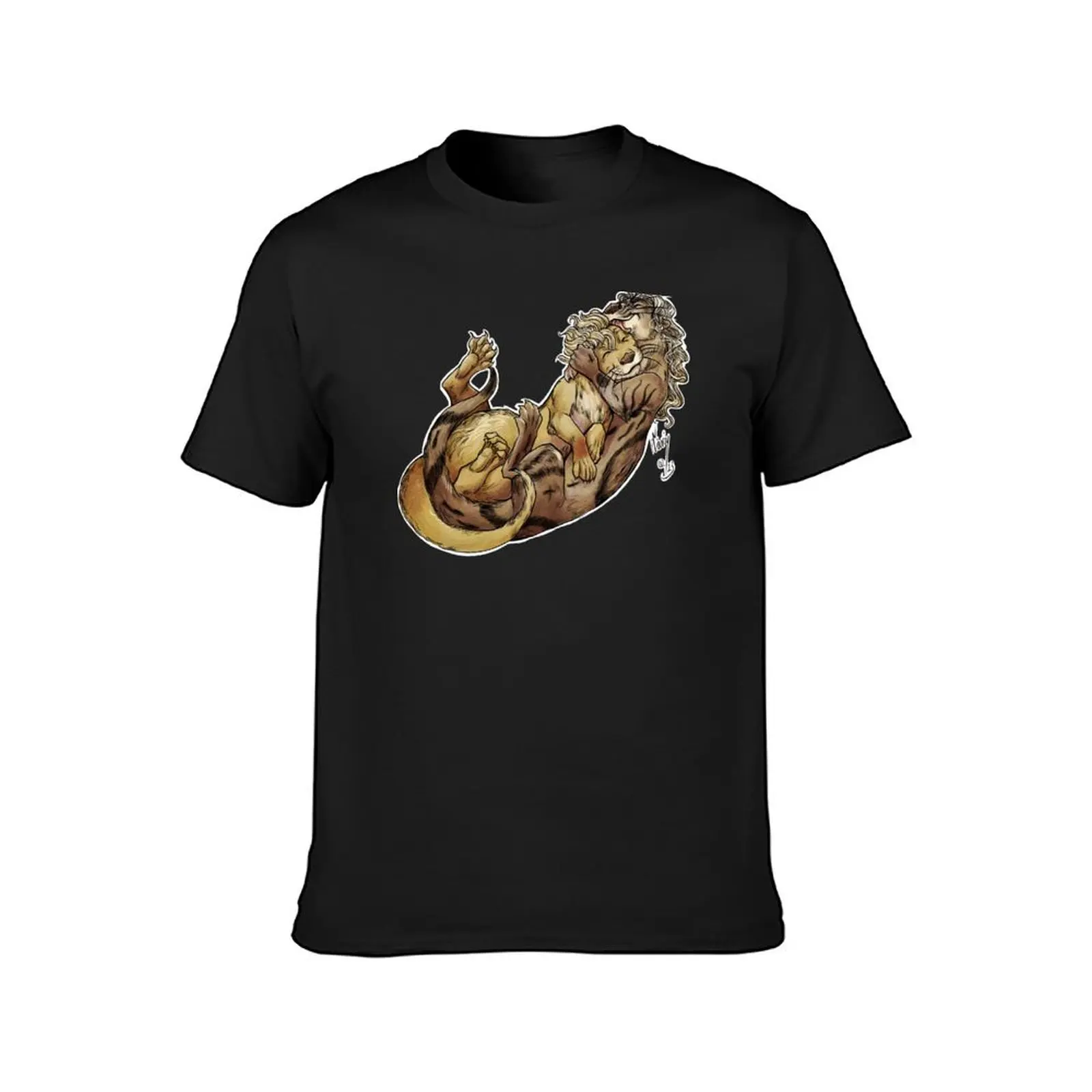 Two Pirate Otters Cuddling T-Shirt anime customizeds plain Men's t-shirt