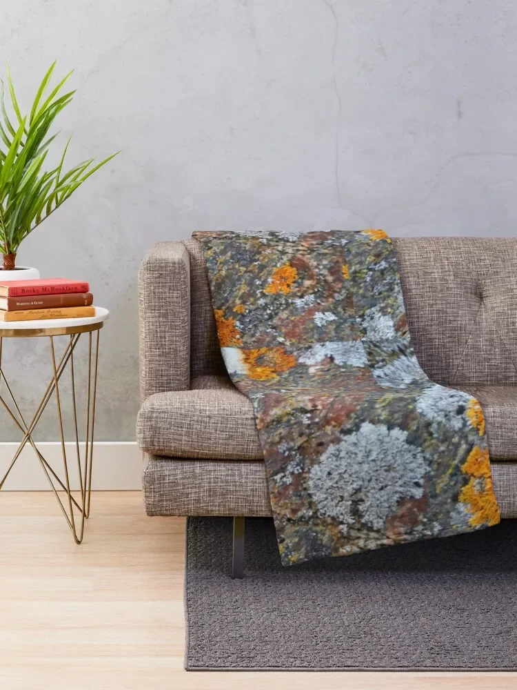 Wreck Island Lichen On Rock Throw Blanket christmas gifts Cute Plaid Sofa Quilt Sofa Beautifuls Blankets