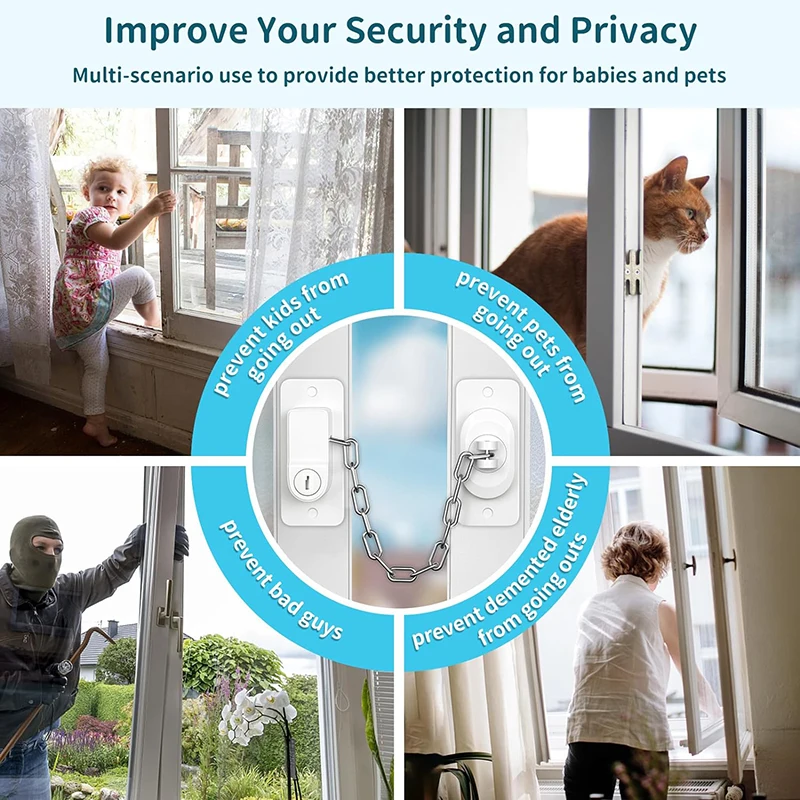 Child Safety Locks Upgraded Adjustable Window Limiters Door Locks Refrigerator Locks Keep Children Safe Catch Latch Screw Guard