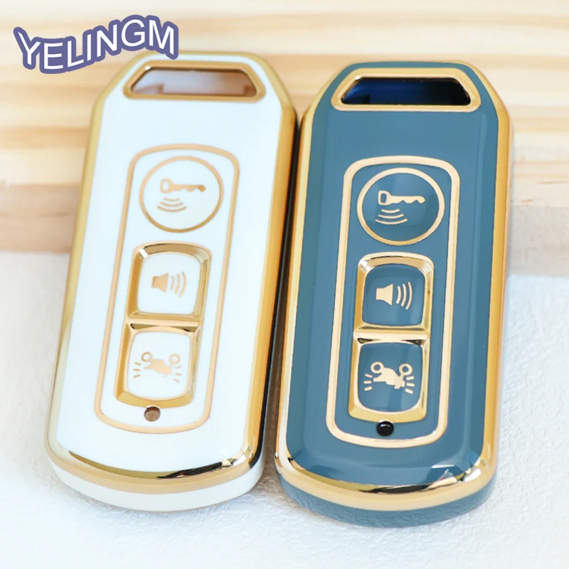 Motorcycle 3 Buttons Key Gold Tpu Key Cover Case for Honda Adv 150 Pcx 150 Sh 125 Pcx150 RX125 FORZA 300 350 Forza300 NS110R Sco