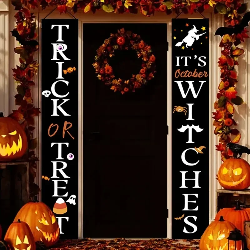 Halloween Hanging Door Curtain Banner Pumpkin Ghost Happy Halloween decorazioni per la casa dolcetto o scherzetto forniture per feste Horror