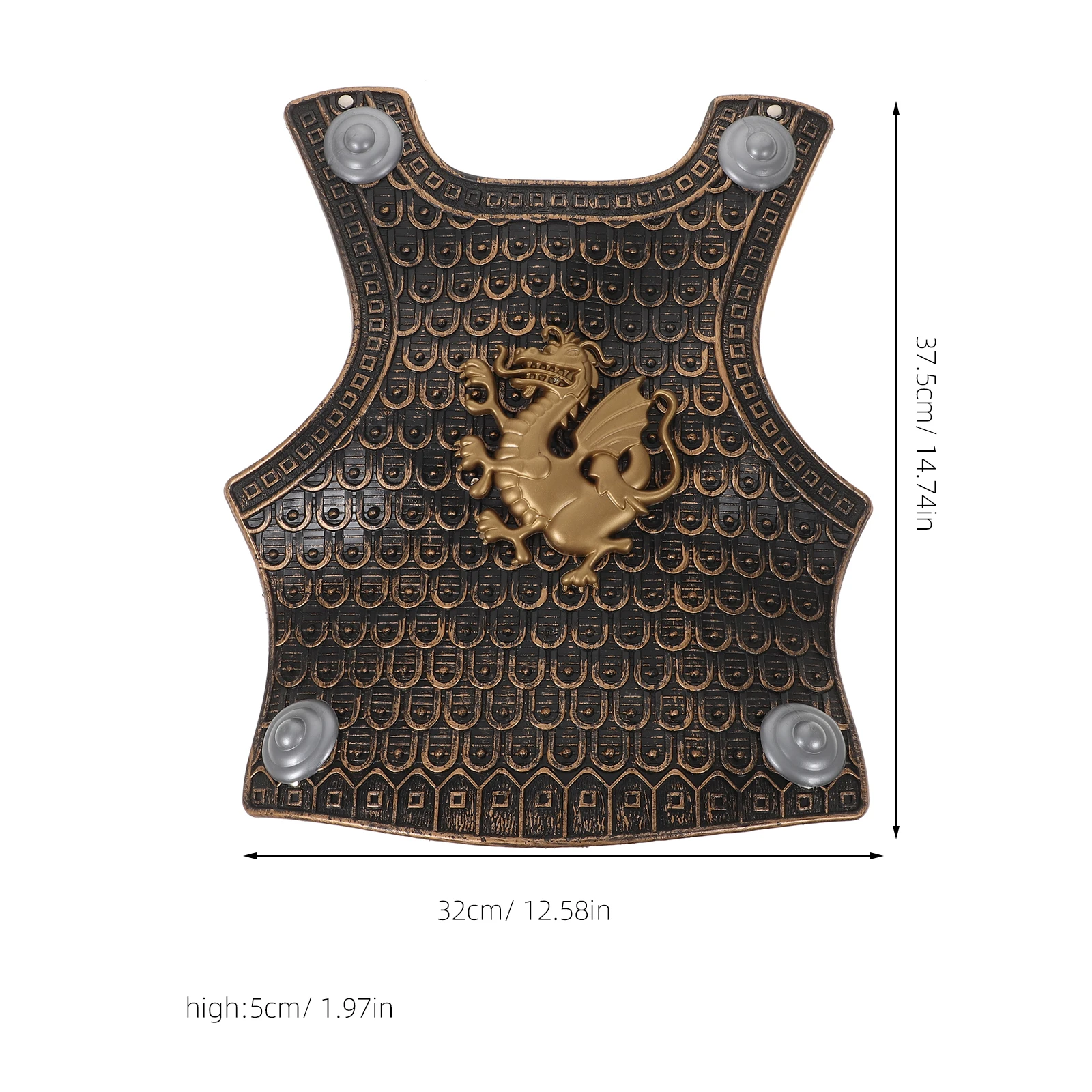 

Medieval Chest Armor Toy Shield Kids Boys Costume Party Supplies Realistic Plastic Toddler Role Play Props Durable Design