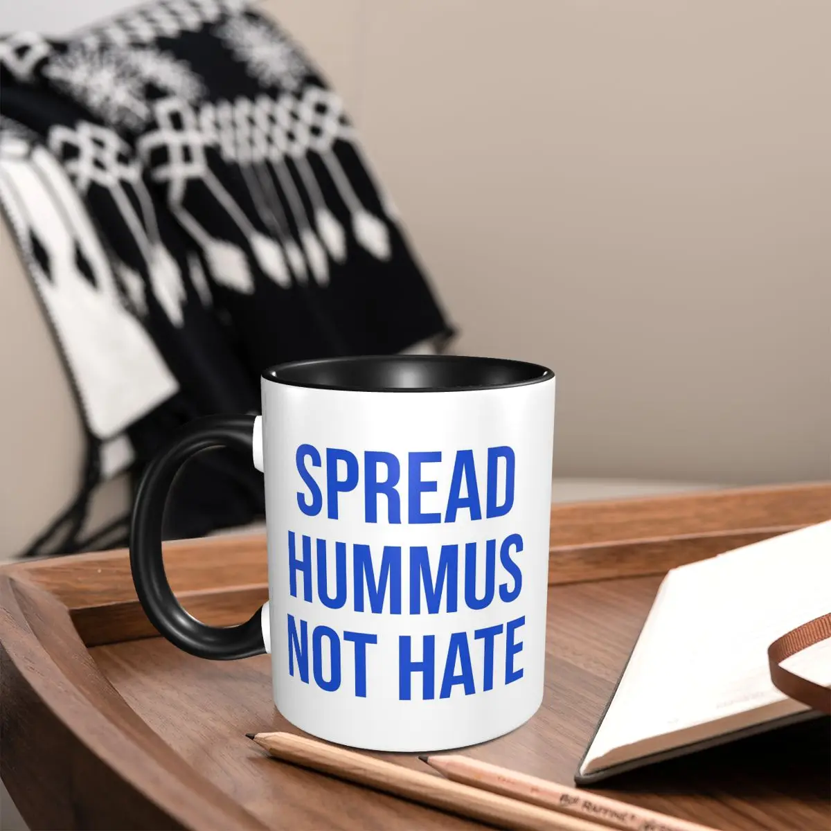 Spread Hummus Not Hate I Love Hummus Mug Funny Ceramic Coffee Cups Tea Mugs Milk Cup Drinkware Gift for Woman Man