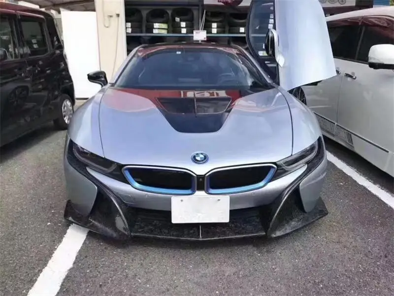 Atualizar kit de corpo estilo fibra de carbono forjado para bmw i8 difusores traseiros de lábio dianteiro saias laterais spoiler