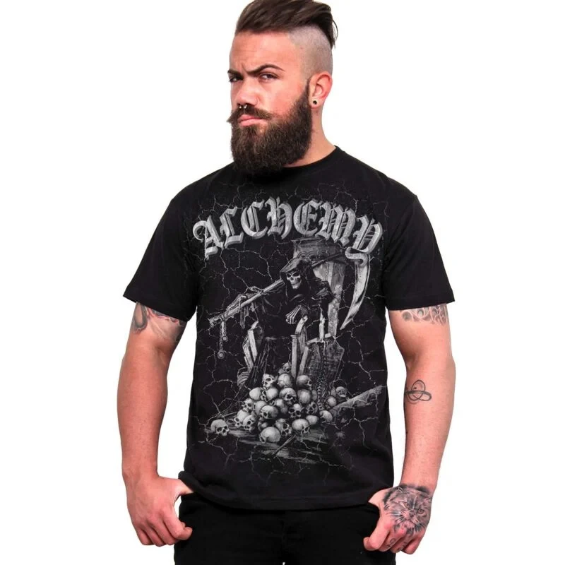 Devil Goat Dark Gothic Brand T-Shirt Baumwolle Grafik-T-Shirt Herren Damen Sommer Streetwear – Detail 7