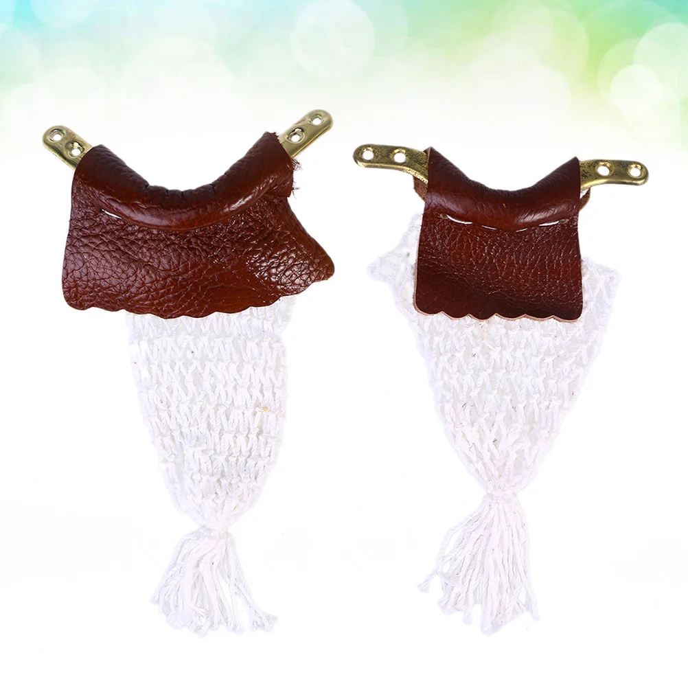 

4pcs Billiard Pockets Pool Table Replacement Nets Brown Soft Durable Luxury Golden Fringe Snooker Accessories