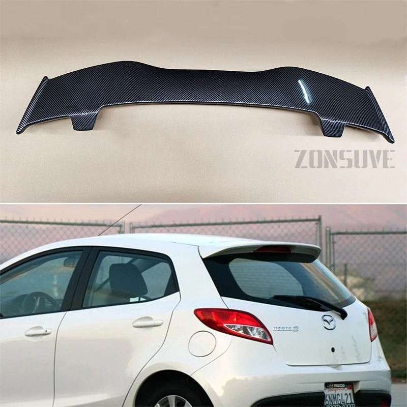 

Для Mazda 2 2009-2014 лет Спойлер ABS пластик хэтчбек крыша заднее крыло Корпус Комплект Аксессуары