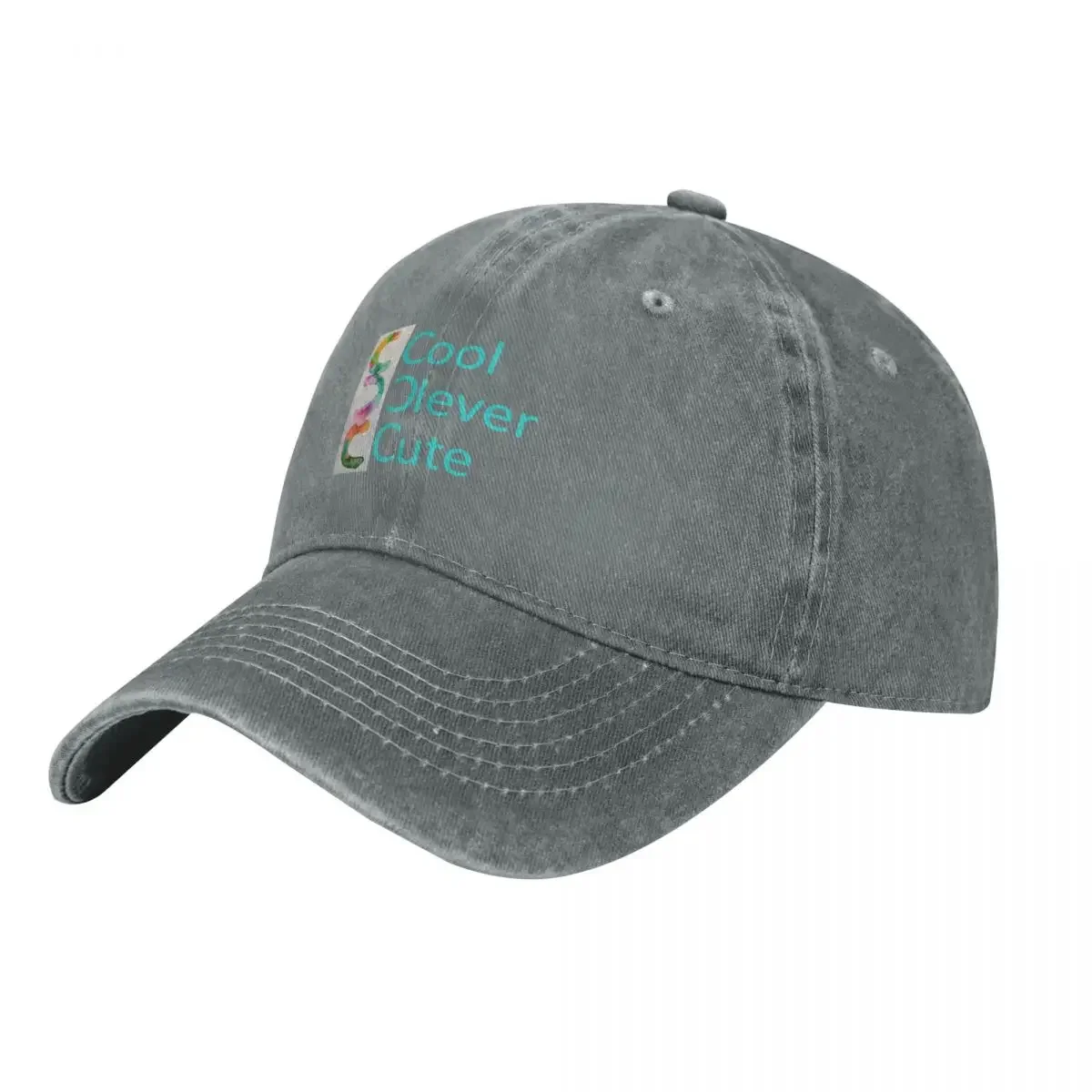CoolCleverCute classic logo in beautiful pastel turquoise, pink, and yellow colors Baseball Cap Military Cap Man Women Men's