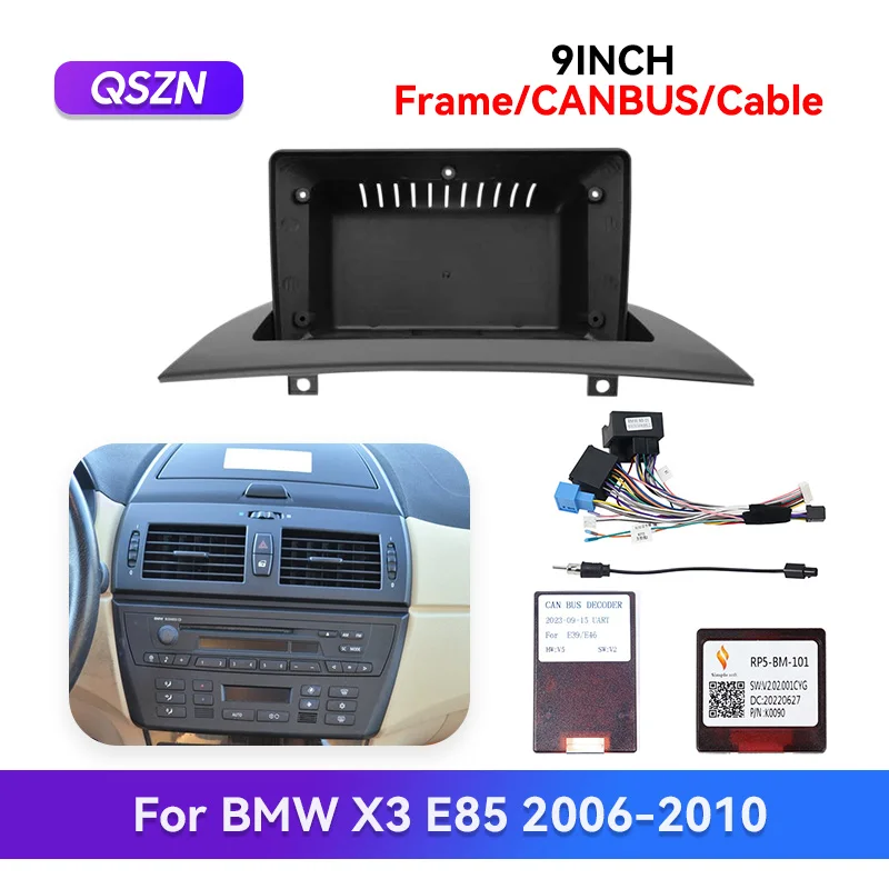 

QSZN 2006-2010 for BMW X3 E85 Car Radio MP5 Player Dash Board Panel Frame Android 2 Din Head Unit Fascia Stereo Cover Panel
