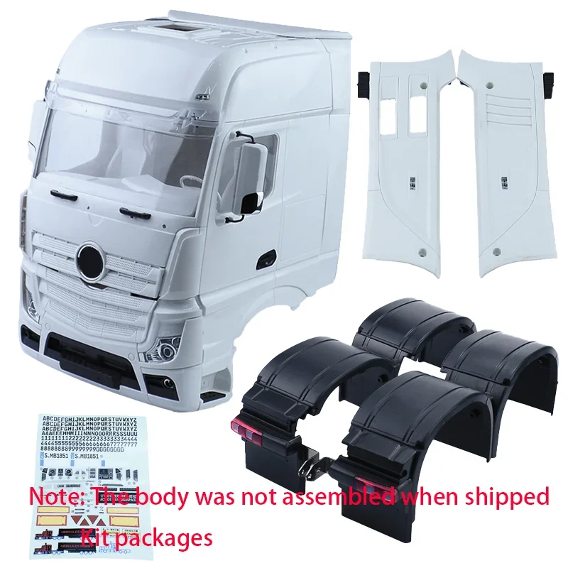 Plastic Body Hoge Top Shell Cockpit Kit voor 1/14 HERCULES HOBBY RC Tractor Truck Benz ACTROS 1851 Auto optionele onderdelen