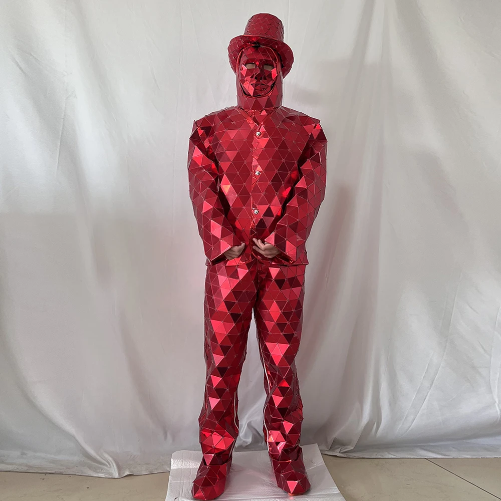 

Hand Sewn Mirror Man Disco Dance Suit Luxury Stage Performance Costume Shiny Party Nightclub Show Outfit Halloween Costume