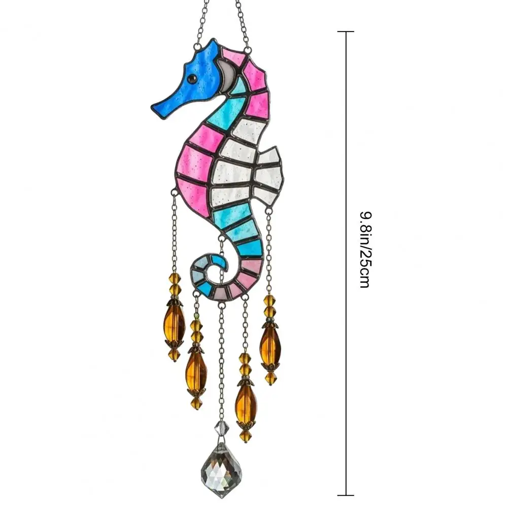 Sun for Home Decor Coastal Sea Sun Set Starfish Seahorse Window Hanging Decor Fantasy Ocean-inspired Balcony Ornament Practical