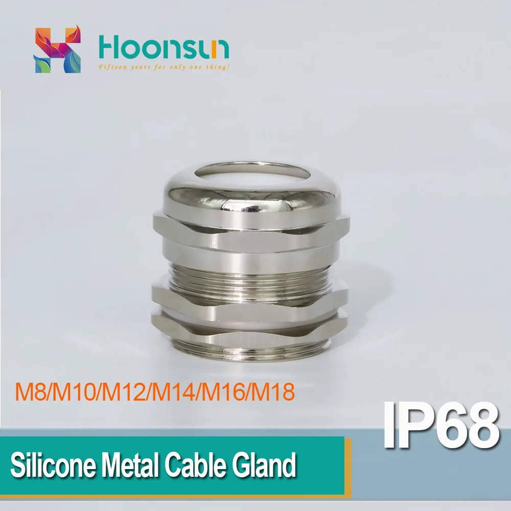 10 PCS Metal Cable Gland Nickel Plated Brass Silicone Rubber High Temperature M8 M10 M12 M14 M16 M18