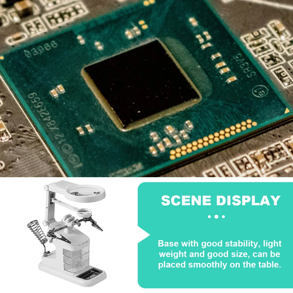 

Led Magnifier Welding Station Adjustable 3X Lenses Bright Led Light For Soldering Repair Helping Hand Stand Magnifying