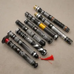 Neo Pixel Heavy Dueling RGB Lightsabers 28 fonts Metal Hilt Smooth Swing Christmas Cosplay Jedi Luminous Laser Swords Kids Toys