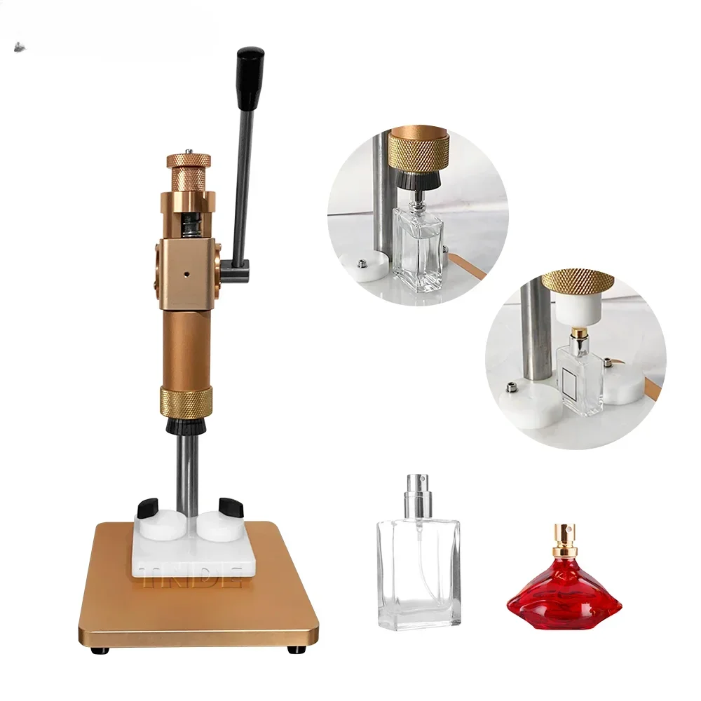 Compact Desktop Manual Crimping Machine 2-in-1 15mm Collar Press for Perfume Bottles Easy to Operate