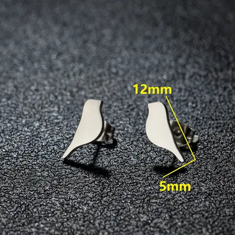 1 par rostfritt stål små örhängen liten fågelsmycken kvinnor duva flamingo papegoja kolibri örhängen 10 best sales papegojesmycken - №8