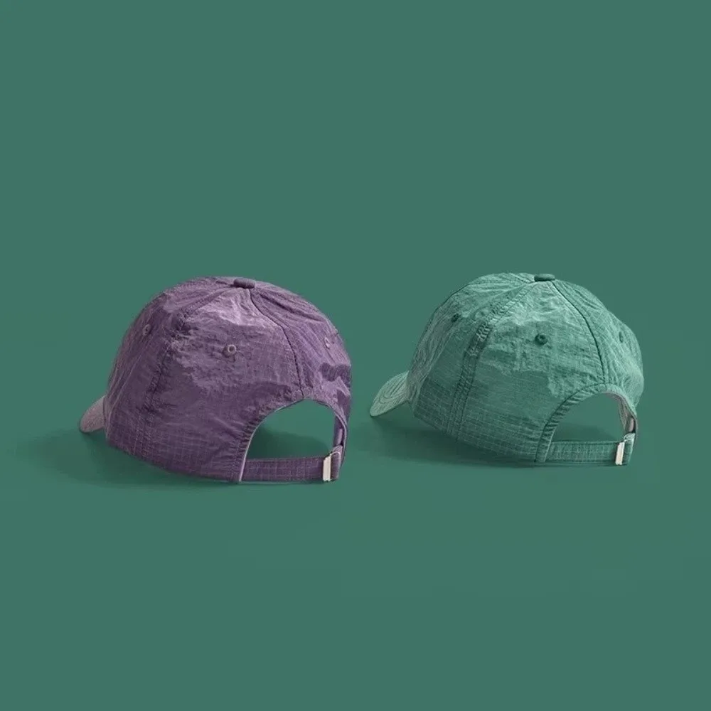 Fashion Plaid Thin Sun Cap Breathable Letter Embroidery Sports Running Cap Quick-drying Adjustable Summer Cap Men Women