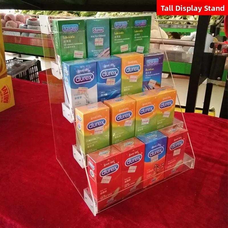 حامل عرض السجائر الأكريليكي لطاولة الكاشير، منظم منتجات التبغ، رف لطاولة المتجر، حامل علب السجائر بتصميم بسيط