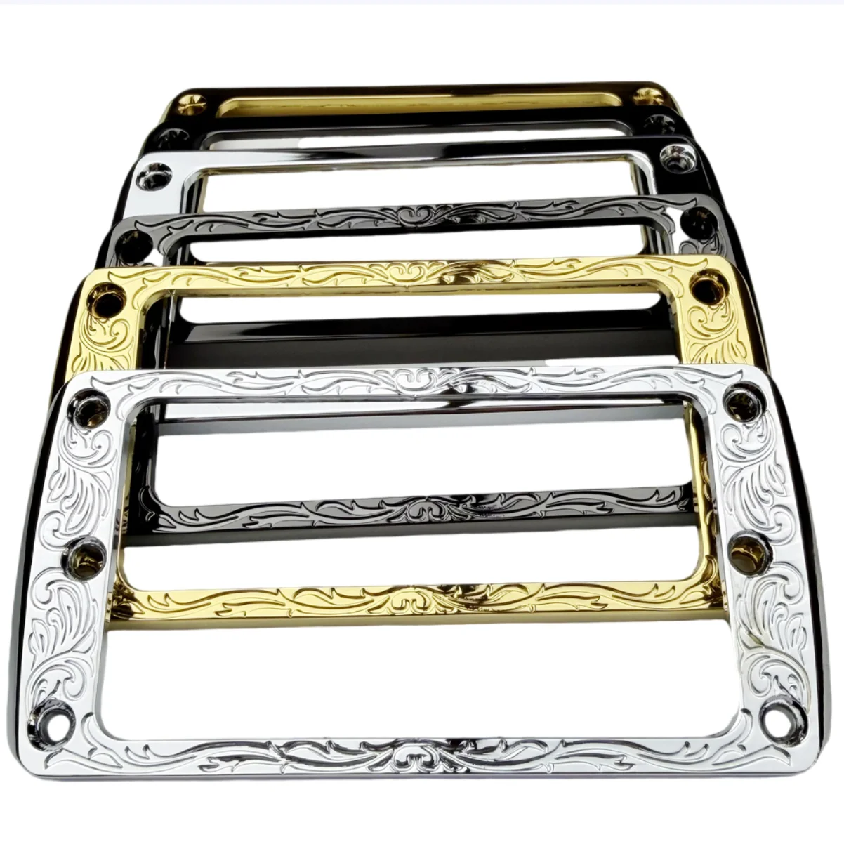 2pcs Flat Metal Humbucker Pickup Mounting Ring Bridge Neck Pickups Cover Frame Replacement Part for Electric Guitar Accessories