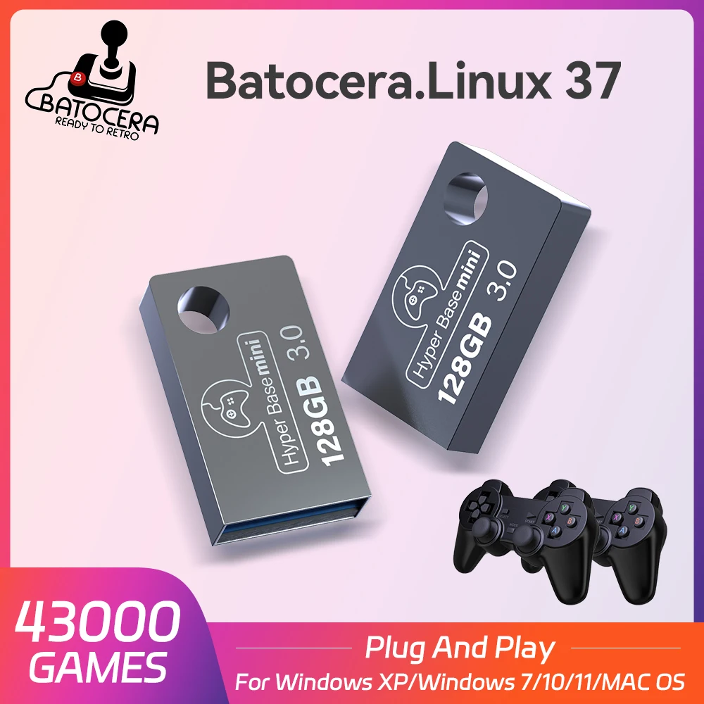 Batocera 128G USB Flash Drive For Windows 43000 Retro Games For PS3/PS2/PS1/N64/WII USB Stick For PC/Handheld Game Console