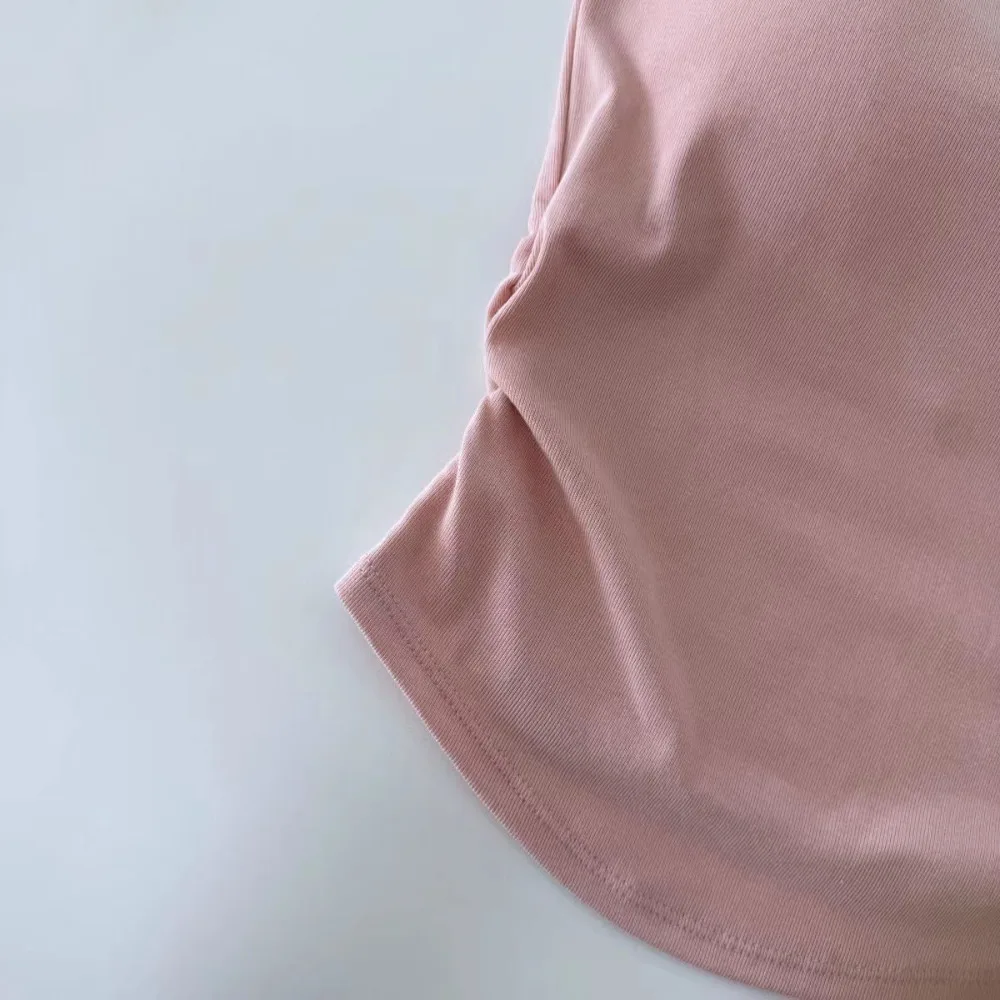 New Solid Color Summer Fashion Vest With Chest Pads Soft Sleeveless Top Thin Shoulder Strap Vest