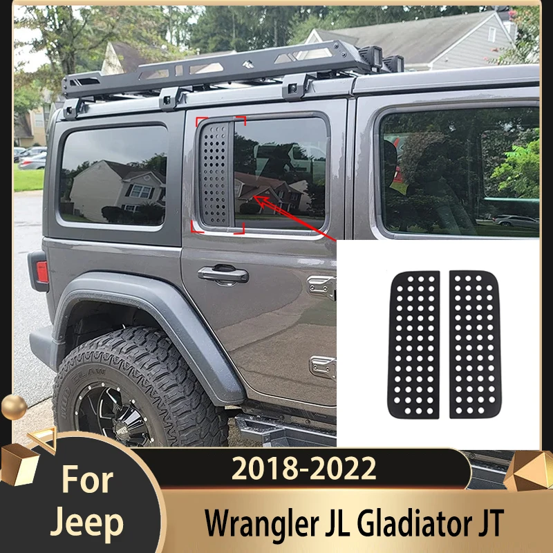 

for Jeep Wrangler JL Gladiator JT 2018-2022 Car Rear Door Window Glass Panel Decoration Cover Exterior Accessories Car Stickers