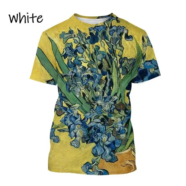 

Summer Hot Sale Van Gogh Art 3D Printing T-Shirt Starry Sky T-Shirt Men's and Women's Fashion Casual Short-sleeved T-Shirt