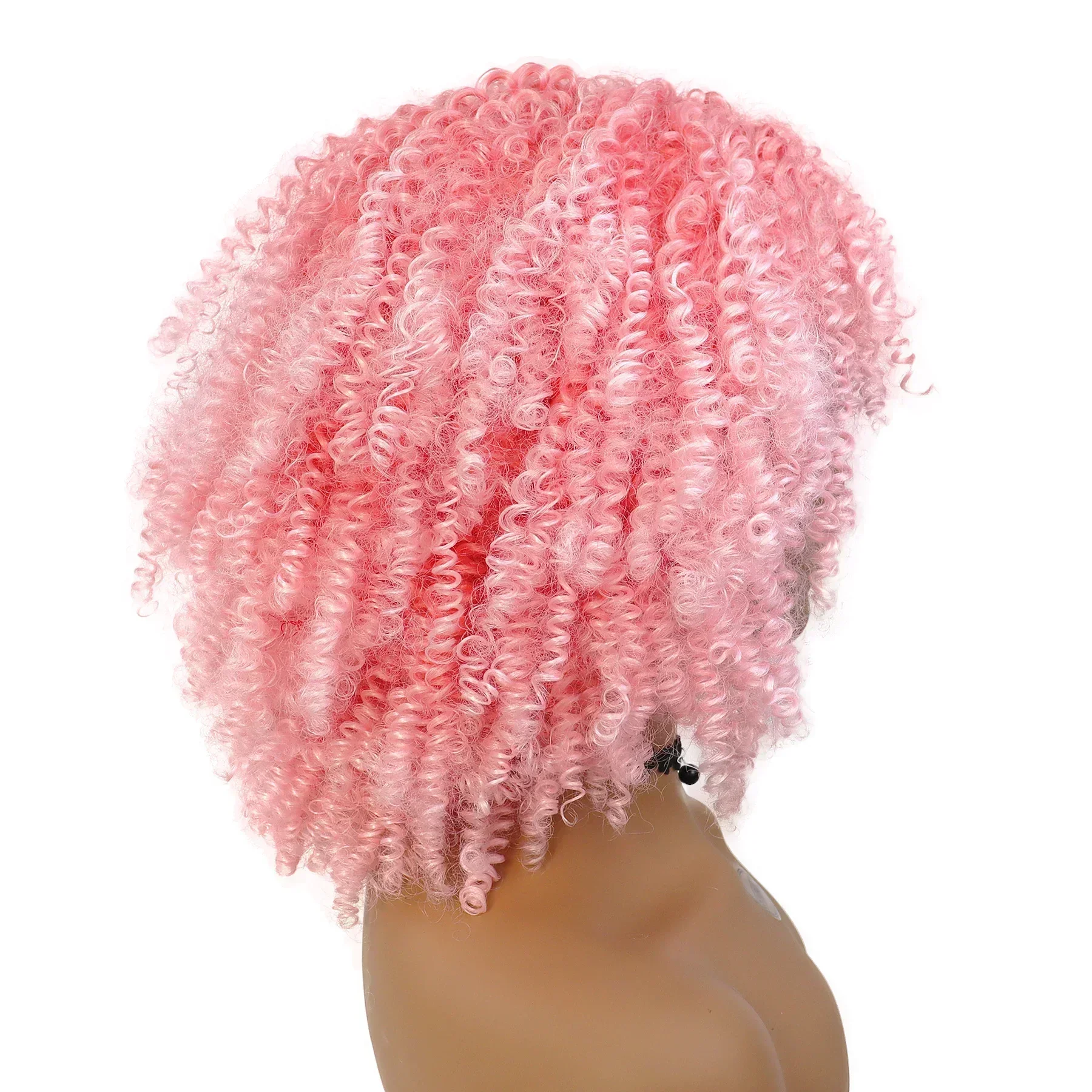Pelucas rosas cortas sintéticas con flequillo, peluca Afro rizada Natural para mujeres, estilos de cabello sueltos y esponjosos, venta de liquidación, peluca barata para Cosplay