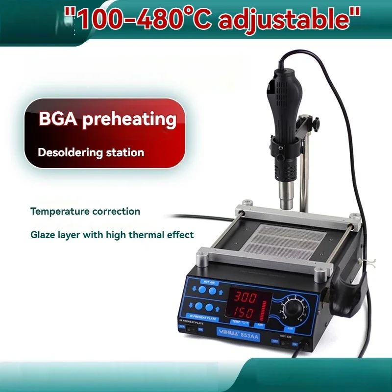 Soldering Iron, Preheating Station, 853AA BGA Hot Air Rework Station, BGA Repair Station, Hot Air Gun