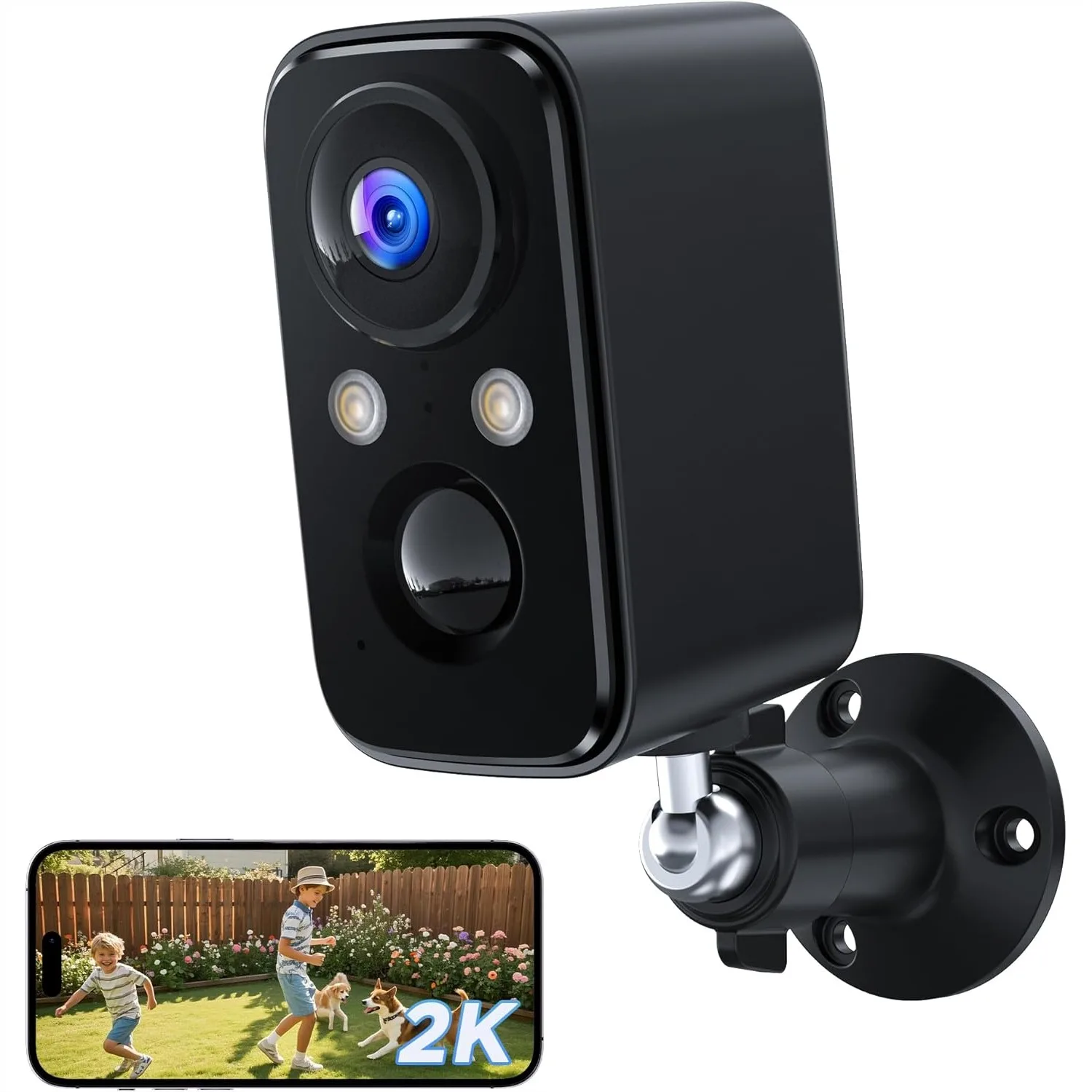 

Wireless Outdoor Security Camera 2K Battery Powered with Night Vision, PIR Motion Detection, 2-Way Audio, IP66 Weatherproof for