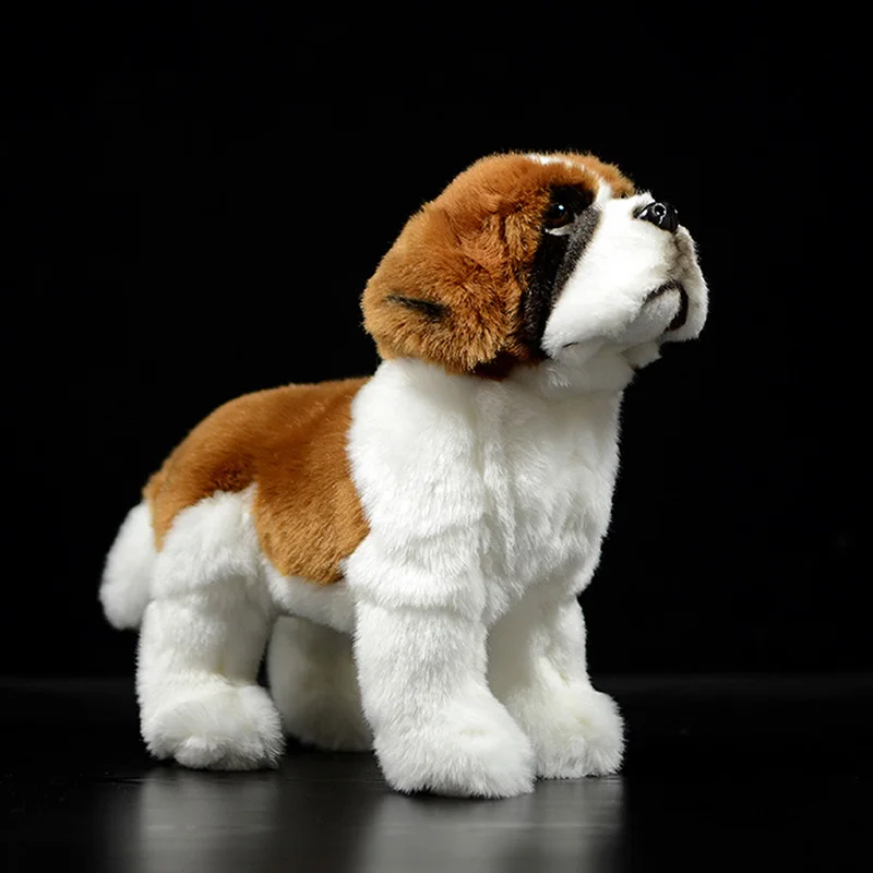 Cute Simulation Saint Bernard Stuffed Plush Toy Doll Canis Lupus Familiaris Dog Real Life Animal Model For Boys Birthday Gift