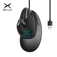 Delux Seeker M618XSU Ergonomic Vertical Wired Mouse RGB Light Removable Back Cover 4000DPI Gaming Mice For Laptop Computer