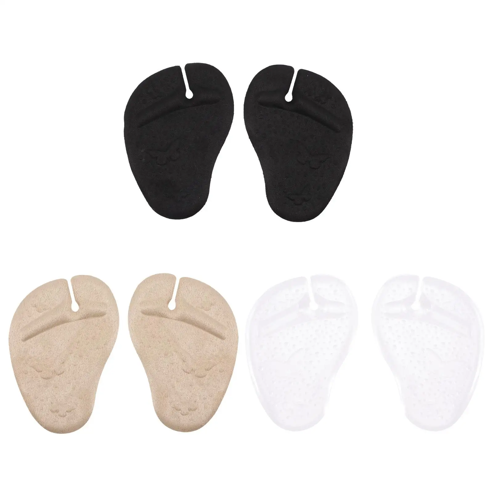 

3 Pairs Gel Toe Pads Non-slip Silicone Forefoot Half-size Insoles Sandal Cushions Comfortable Pain Relief Blisters