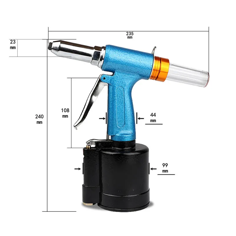 Pneumático arma de rebite puxar arma de rebite puxar pistola de pregos aço inoxidável cego rebite industrial classe rebitagem trabalhador pneumático