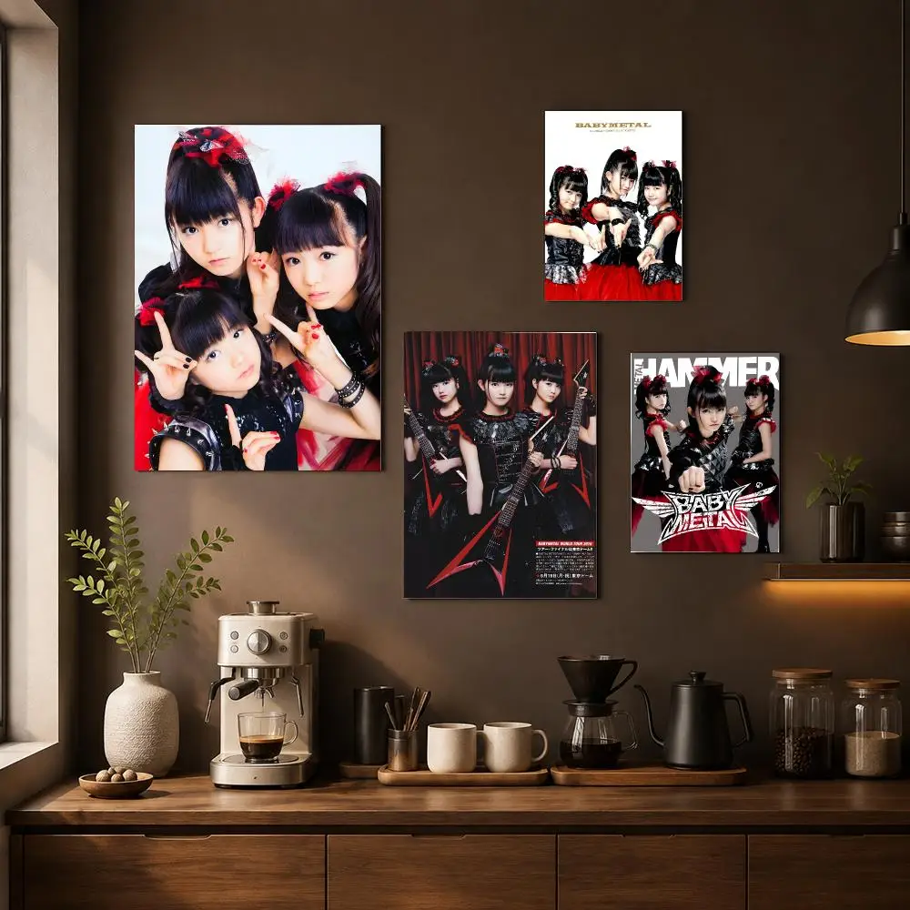 B-Babymetal Poster Waterproof Wall Art Sticker For Home Living Room Bedroom Bar Vintage Decor High Quality Print Gift