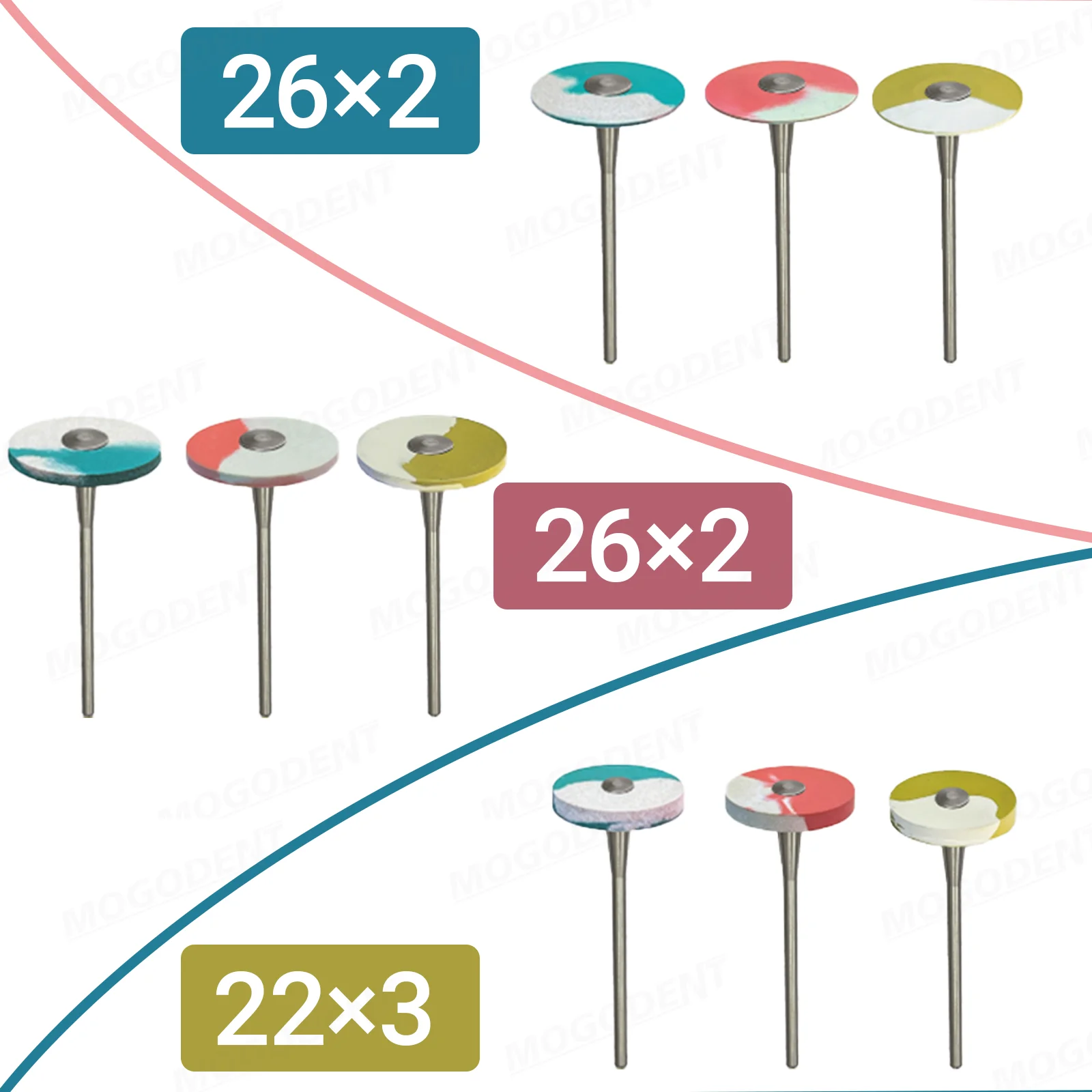 

Dental Polishing Kit Dental Rubber Diamond Polisher Wheel Disc HP2.35mm Dentistry Laboratory Tools