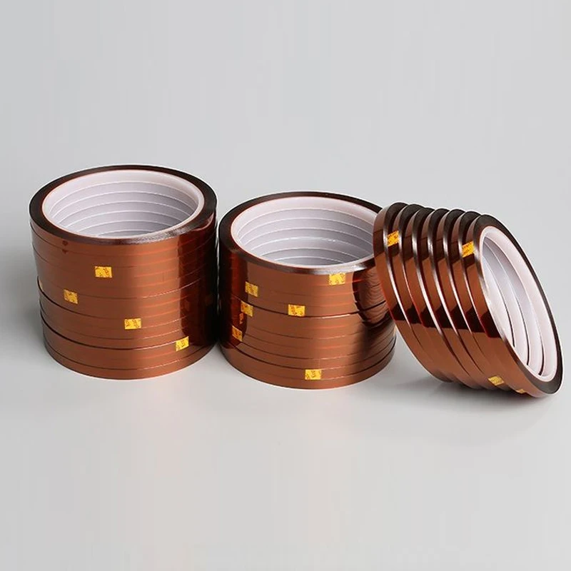 High Quality 6Pcs/lot 5/10/12/20/30/50mm X 33m High temperature tape BGA Heat Resistant Polyimide Tapes