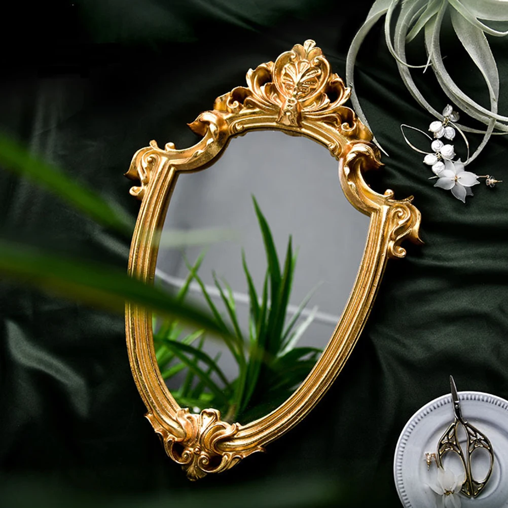 Bathroom Wall Mirror Vintage Style Hanging Makeup Mirror for Women Elegant Decorative Home Decor Lady Gift Idea