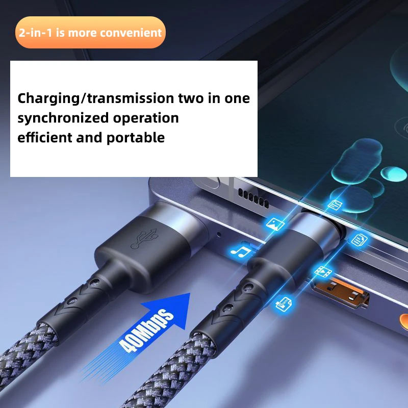 100 واط 6A USB إلى C شحن سريع كابل بيانات نوع C شحن سريع النايلون مضفر سلك بيانات USB PD المحمولة شحن سريع 1 متر خط البيانات