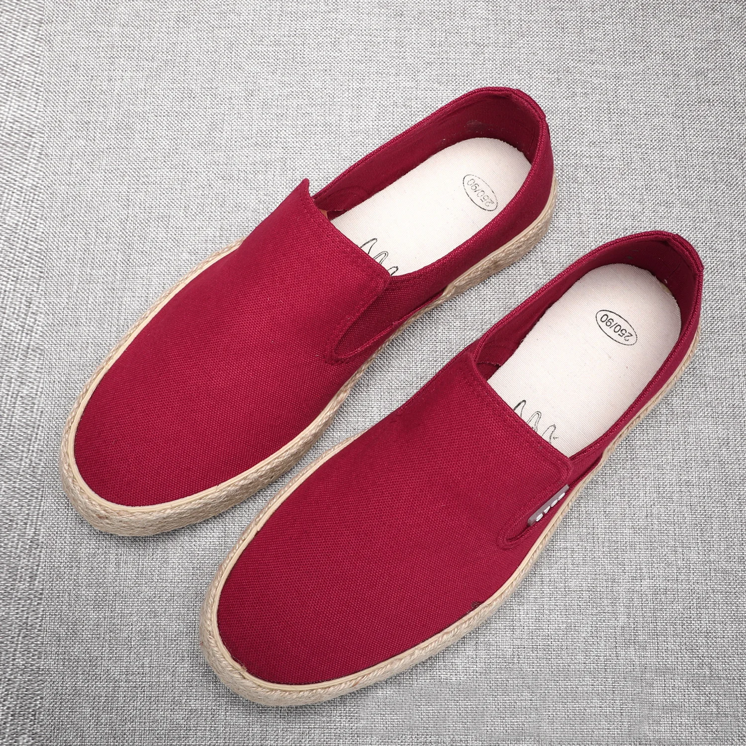 Soft Espadrilles Men Hemp Loafers Slip on Shoes Fashion Mens Shoes Casual Male Breathable Canvas Spring Rubber Sneakers Men