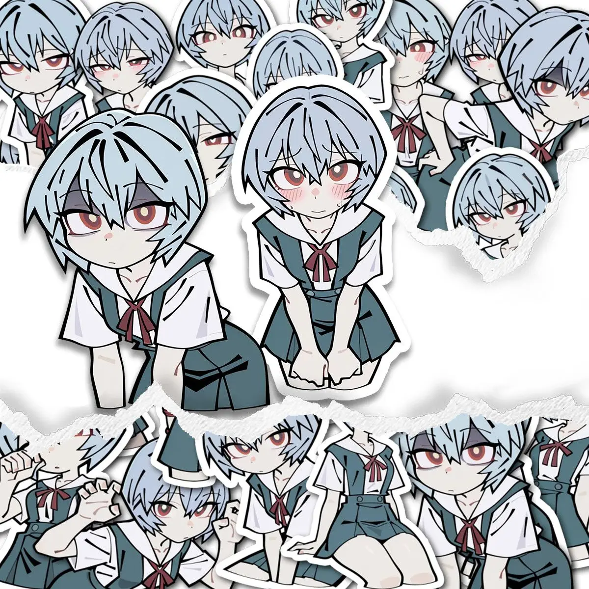 New Neon Genesis Evangelion Stickers Ayanami Rei Cute Niche Anime Stickers Laptop Notebook Phone Luggage Decor Collectible Gift - view 3