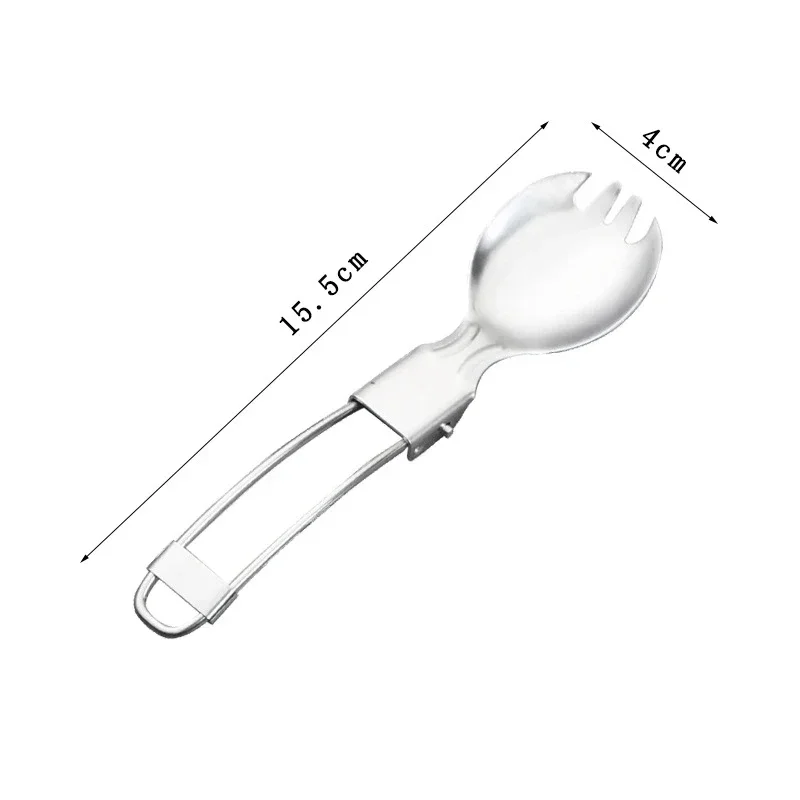 Outdoor Portable Set Stainless Steel Folding Tableware Knife Salad Spoon with Fork Folding Spoon