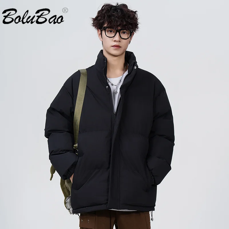 BOLUBAO 2024 Casual Parka Cotton-Padded Men's Solid Color Fashion Warm Coat High Quality Street Wear Parka Cotton-Padded Men's