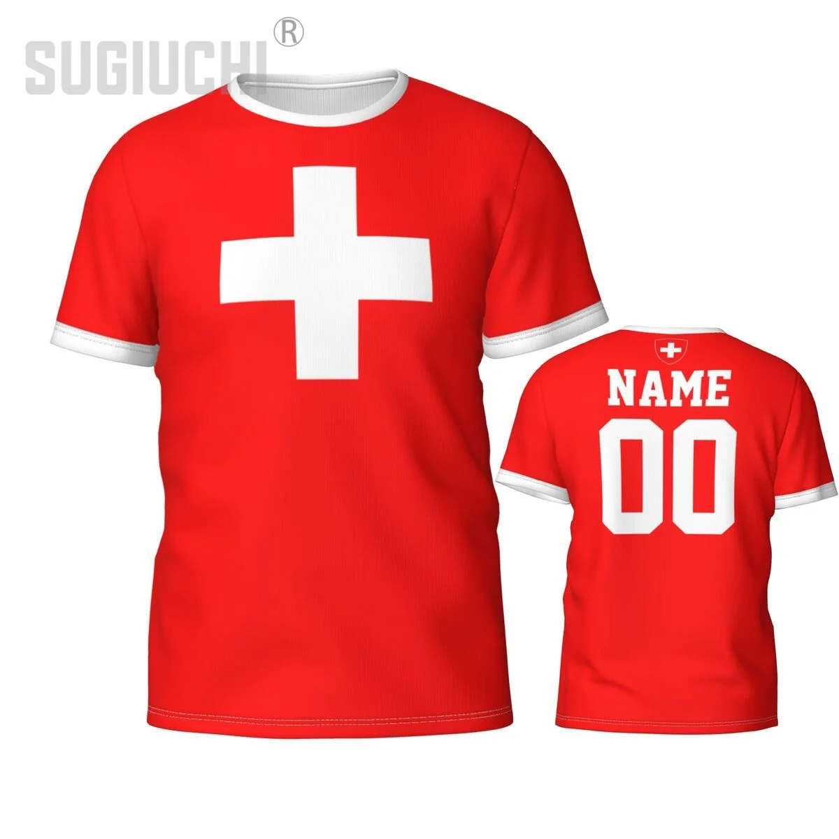 Custom Name Number Switzerland Swiss Flag Emblem 3D T-shirts For Men Women Tees jersey team Soccer Football Fans Gift T shirt