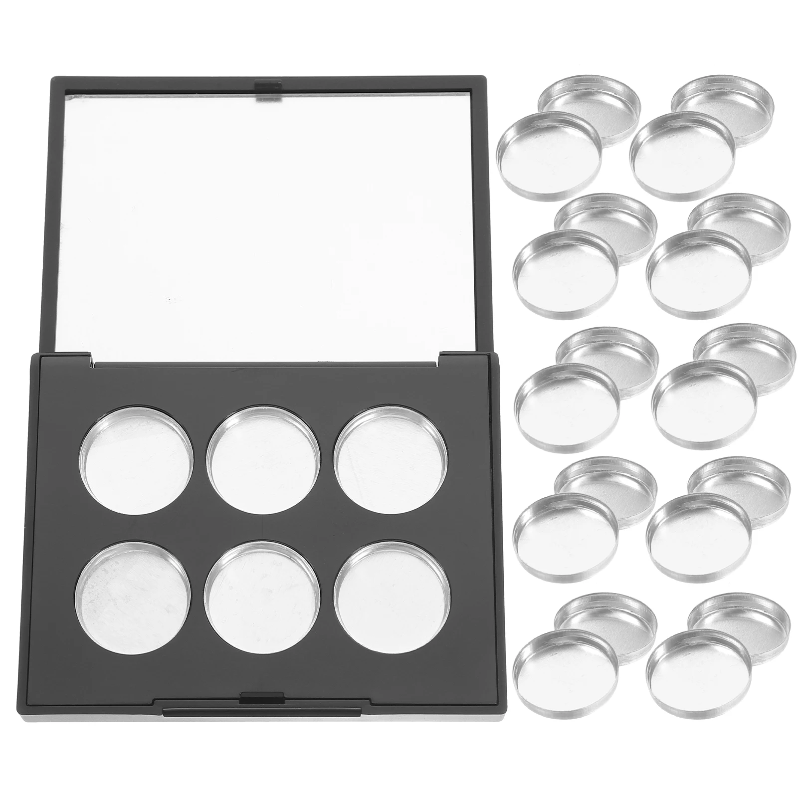 

1 Set Empty Eyeshadow Case With Mirror Compact Refillable Storage Travel Diy Makeup Palette Organizer Blush Highlighter