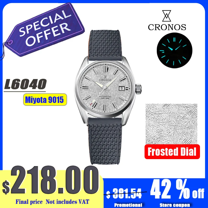 

Cronos New 39mm Texture Luxury Men Business Dress Watches Miyota 9015 PT5000 SW200Automatic Mechanical Waterproof 100m L6040 M