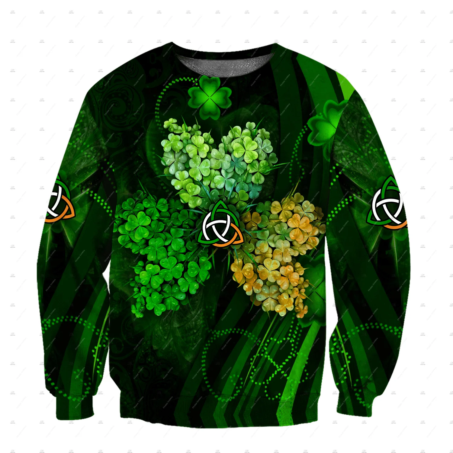 Custom Name Irish Ireland Country Flag St.Patrick Tattoo Vintage Retro Unisex 3DPrint Harajuku Pullover Casual Jacket Hoodies 43