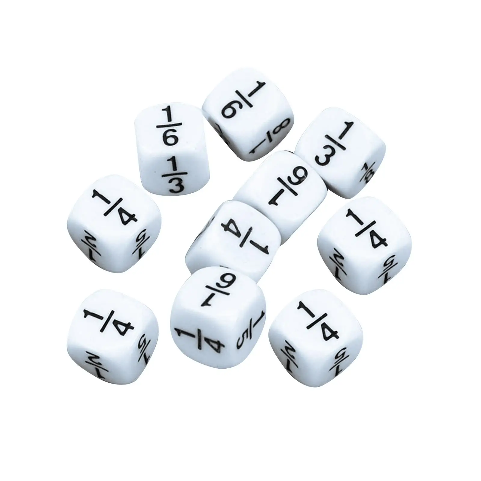 10 Pieces Fractional Number Dices Kids Math Learning Tools Smooth Accessories