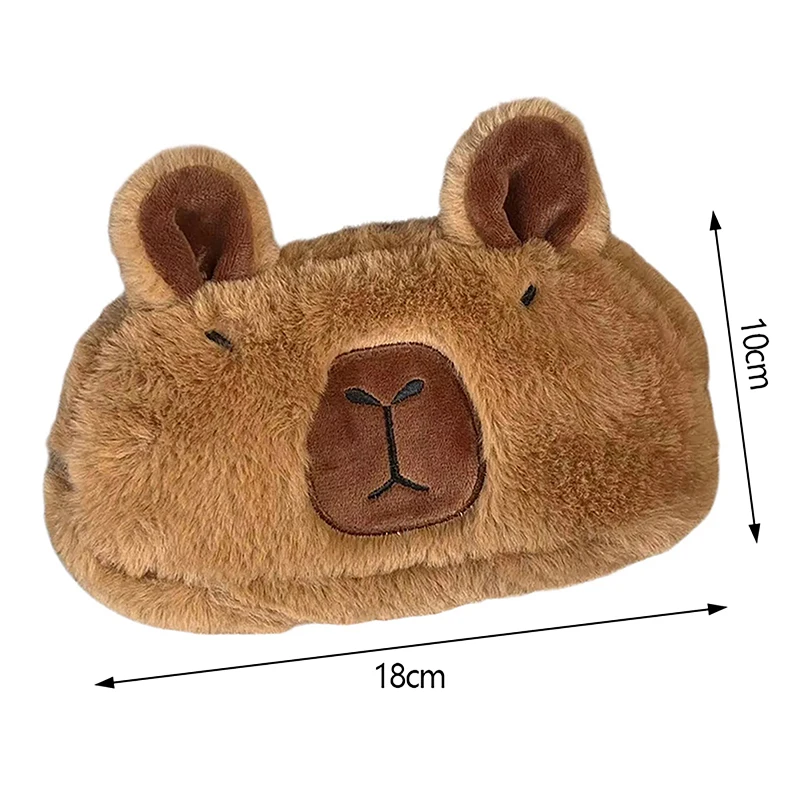 Cute Kawaii Large Capacity Capybara Pen Bag Funny Cartoon Fashion Capybara Plush Pencil Pouch School Supplies Birthday Gifts